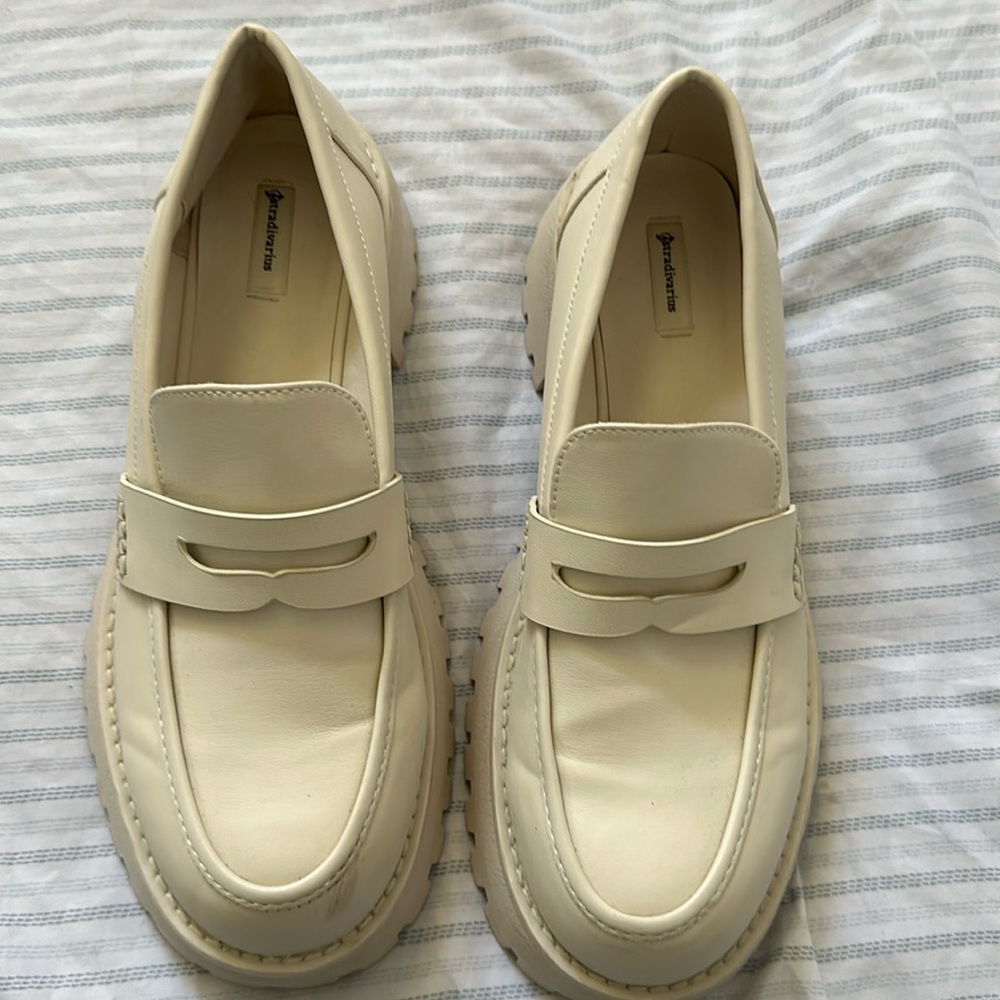 Platform stradivarius loafers